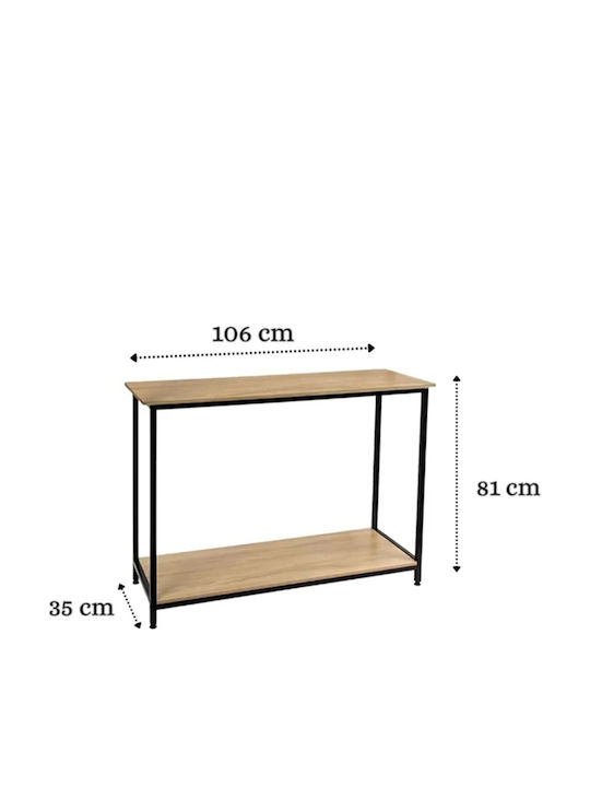 Metal Console Surface Black M106xW35xH81cm
