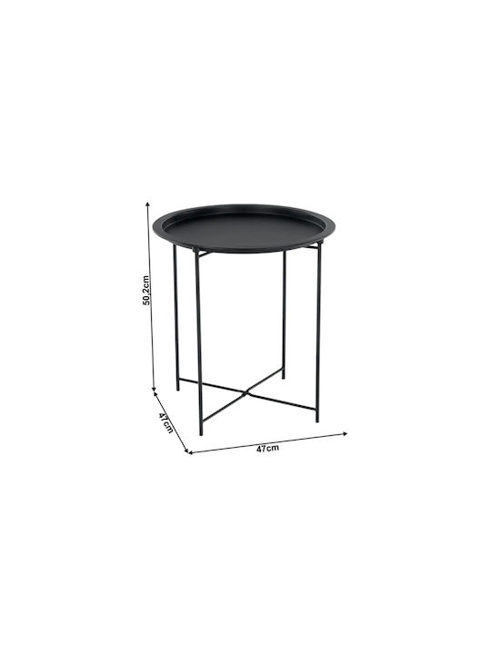 Auxiliary Table for Small Outdoor Spaces Polypropylene with Metal Frame Ranter Black 47x47x51cm
