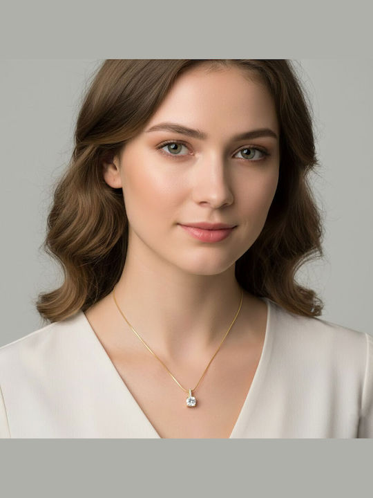 Awear Necklace Solitaire from Gold Plated Steel