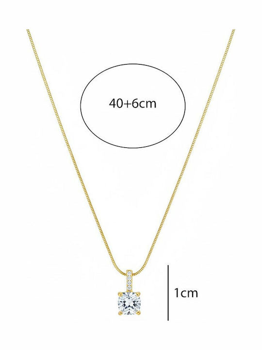 Awear Necklace Solitaire from Gold Plated Steel