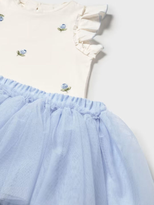 Kinder-Set mit Rock Sommer 2Stück Sky Blue