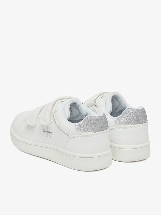 Kids Sneakers with Hoop & Loop Closure White
