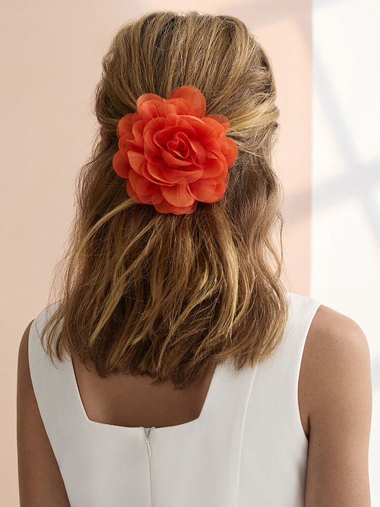 Abel & Lula Kinder Bobby Pin Blume in Orange Farbe