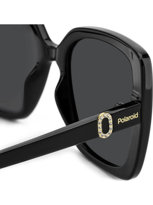 Polaroid Unisex Sunglasses With Black Horn-Rimmed Frame And Grey Lens PLD4199/S/X 807/M9