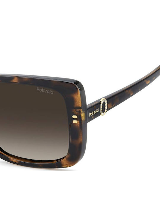 Polaroid Unisex Sunglasses with Brown Tartaruga Horn-Rimmed Frame and Brown Lens PLD4199/S/X 086/LA