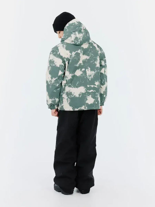 Waterproof Kids' Casual Jacket with Lining & Hood Aspen Green