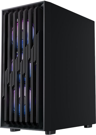 Preyon Nest Quarry Gaming Full Tower Κουτί Υπολογιστή με Πλαϊνό Παράθυρο και ARGB Φωτισμό Μαύρο