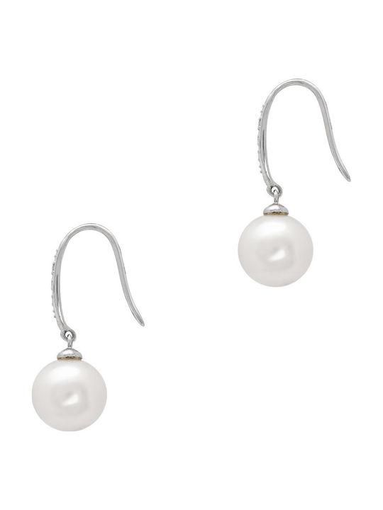 Diamond Group Ohrringe aus White Gold mit Diamant & Perlen Diamond Group Ohrringe aus White Gold mit Diamant & Perlen