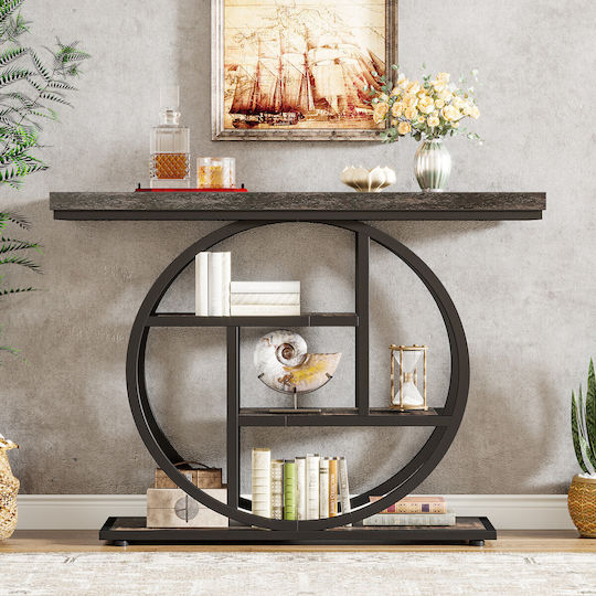 Κονσόλα από Μασίφ Ξύλο & Μέταλλο Wenge/black Μ105xΠ30xΥ80εκ.