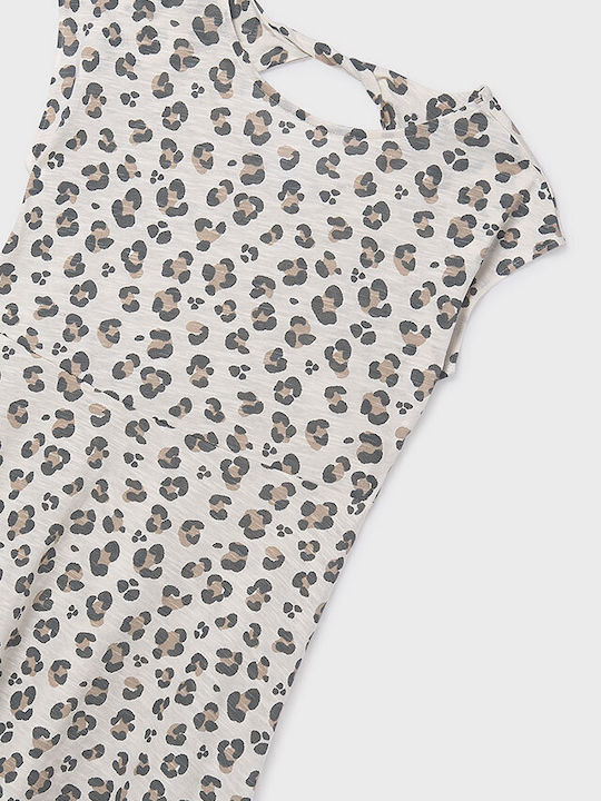 Mädchenkleid Tierdruck Set aus 2 mit Zubehör Beiges