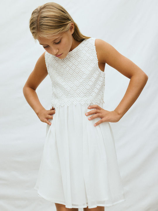 Children's Dress Sleeveless Lace Blue