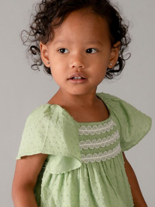 Girls Dress Sleeveless Set of 2 with Accessories Green