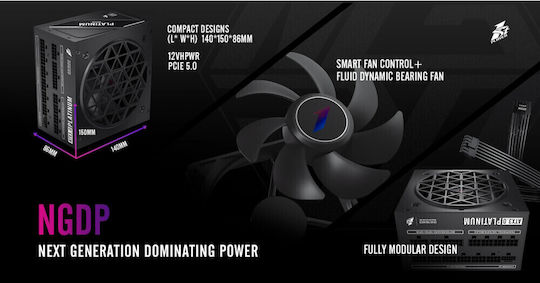 1STPLAYER NGDP1000 1000W White Computer Power Supply Full Modular 80 Plus Platinum