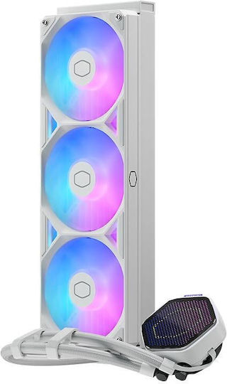 CoolerMaster ML 360 Atmos II Υδρόψυξη AIO CPU με 3 Ανεμιστήρες 120mm και ARGB Φωτισμό Λευκή