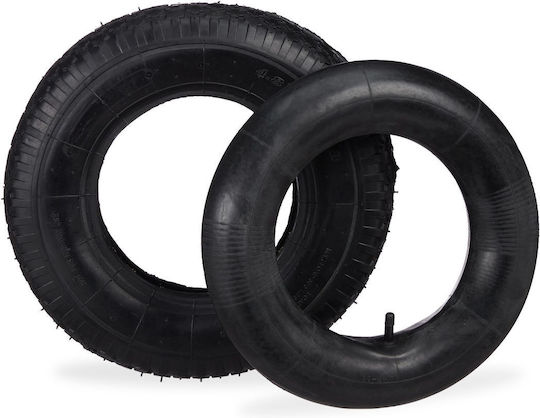 Relaxdays Wheelbarrow Wheel 4.00-8 Inner Tube Black