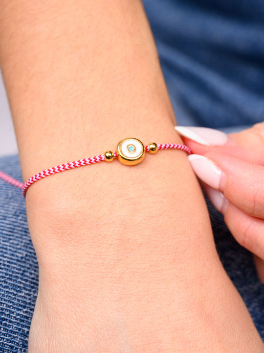 Philio Women's Bracelet Martaki with design Eye Gold Plated
