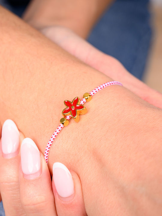 Philio Herren Armband Martaki mit Design Blume Vergoldet Philio Herren Armband Martaki mit Design Blume Vergoldet