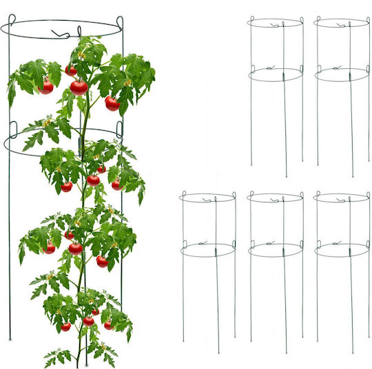 Set 6 Runde Pflanzenspieße Relaxdays Grün 76 Cm