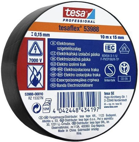 Tesa Μονωτική Ταινία 10τμχ Tesaflex Μαύρη