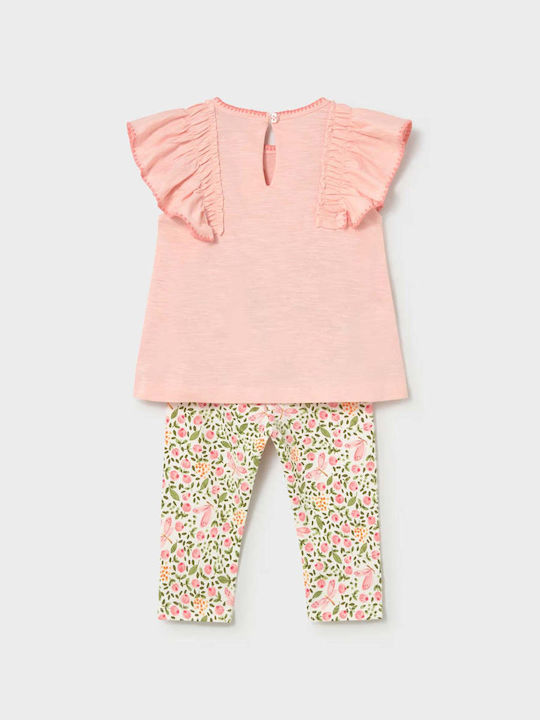Mayoral Kids' Set with Leggings Summer 2pcs Salmon