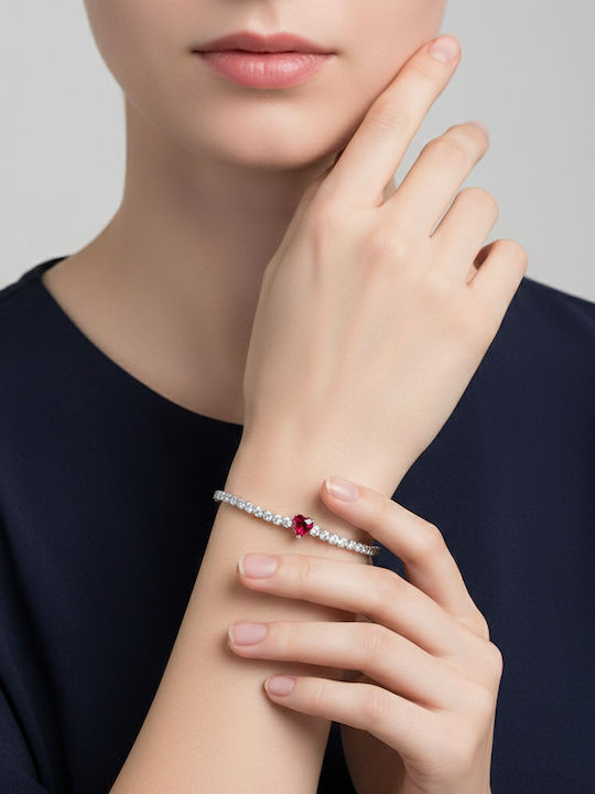Sharks Bay Clothing Women's Bracelet Rosette made of Silver with Zircon