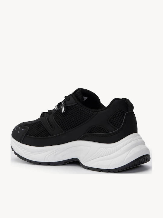 Black Chunky Sneakers Embossed Sole