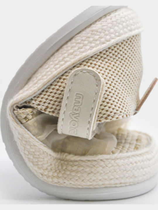 Kids Espadrilles with Hoop & Loop Closure Beige