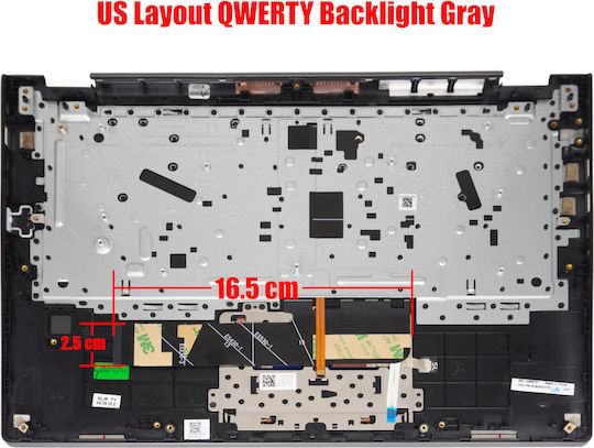Laptop-Tastatur Keyboard Palmrest Lenovo Ideapad Yoga 530-14arr 81h9 81h9000bau 81h9005pau Flex 6-14arr 81ha Flex 6-14ikb 5cb0r47275 US Hintergrundbeleuchtetes Grau Code 40638usblpalm