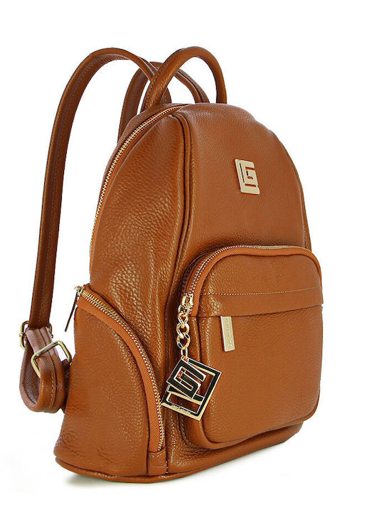Leather Women's Bag Backpack Tabac Brown