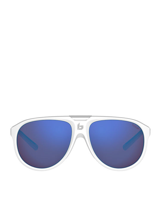Bolle Unisex Γυαλιά Ηλίου με Λευκό Κοκκάλινο Σκελετό και Καφέ Καθρέφτη Φακό BS036006