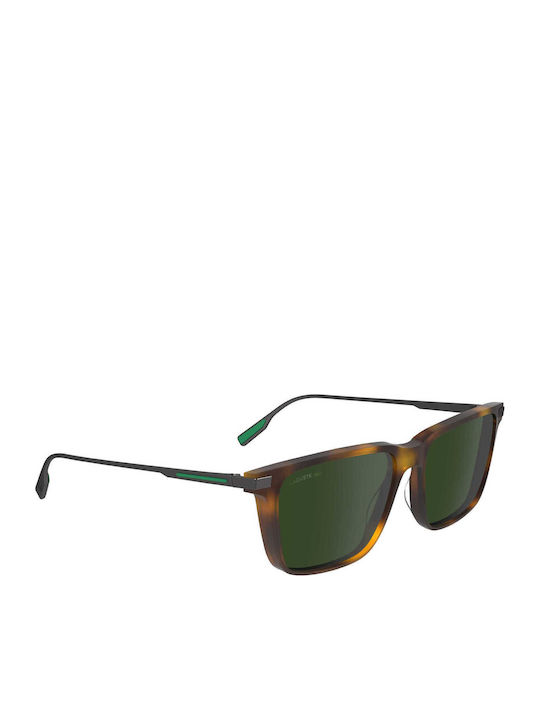 Lacoste Men's Sunglasses with Brown Plastic Frame and Black Lens L6017S-214