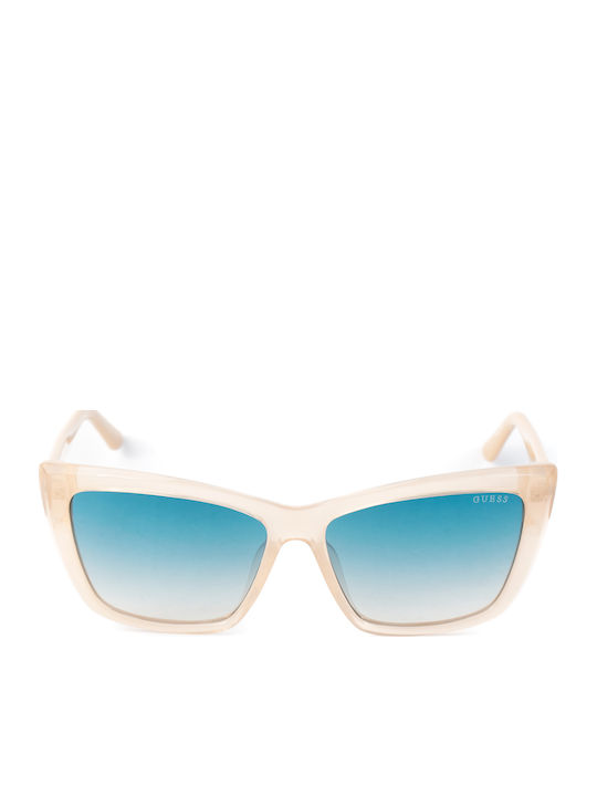 Guess Women's Sunglasses with Beige Plastic Frame and Blue Gradient Lens GU00098 25P
