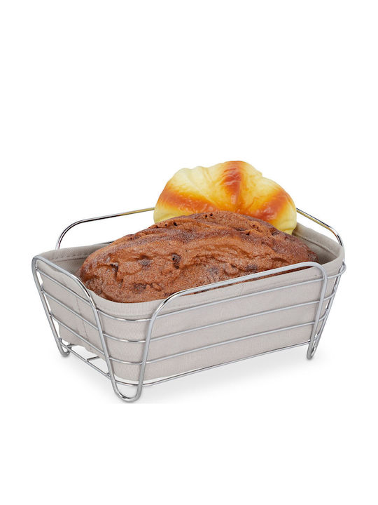 Relaxdays Καλάθι Ψωμιού Μεταλλικό Ασημί 23.5x17x10cm Relaxdays Καλάθι Ψωμιού Μεταλλικό Ασημί 23.5x17x10cm
