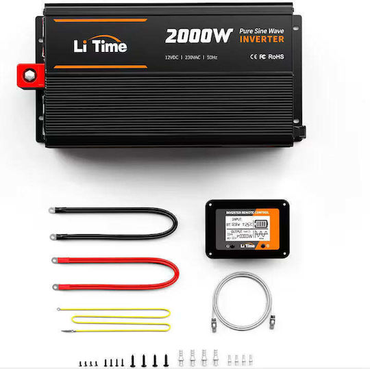 Taggo Invertor Auto Unda sinusoidală pură 2000W pentru Convertirea 12V DC în 230V AC
