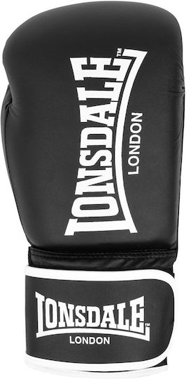 Lonsdale Ashdon Γάντια Πυγμαχίας από Συνθετικό Δέρμα για Αγώνα Μαύρα