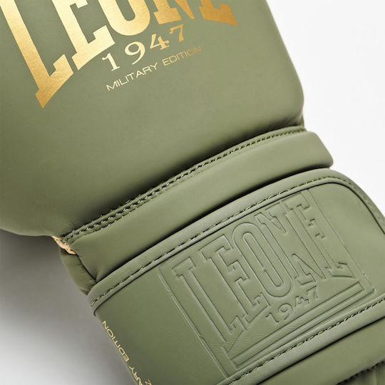 Leone Military Edition Боксови Ръкавици от Синтетична Кожа за Състезание Зелени
