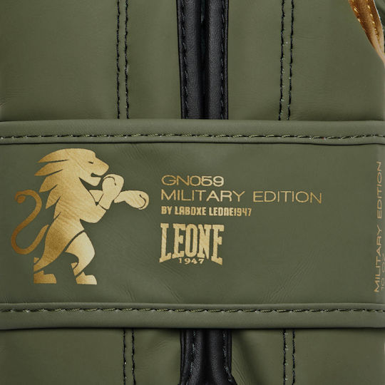 Leone Military Edition Боксови Ръкавици от Синтетична Кожа за Състезание Зелени