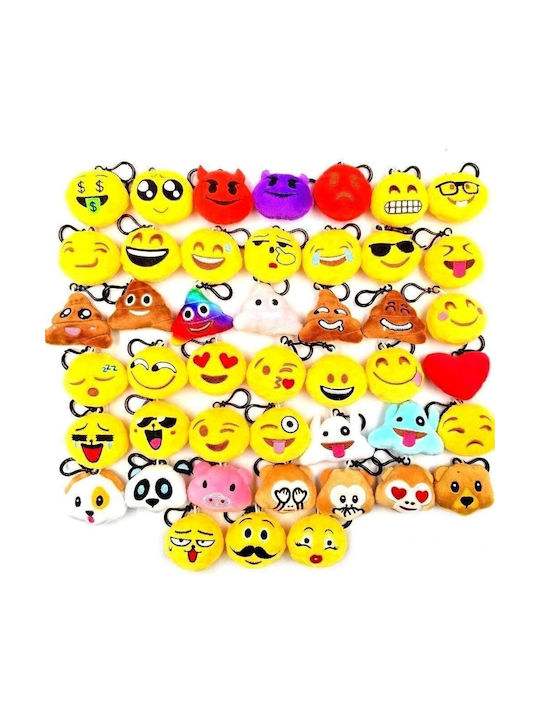 Mini Emoji Baumwolle Schlüsselring Taschenanhänger 5cm Party Tasche Geschenk Kinder Party Geburtstag 38 Stück