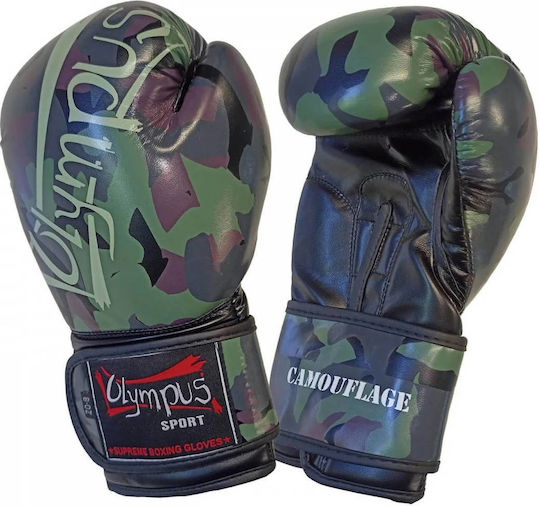 Olympus Sport Camo Boxhandschuhe aus Synthetikleder für Kampf Schwarz