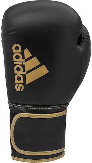 adidas Hybrid 80 Kids Boxing Gloves made of Synthetic Leather for Match Black/Gold