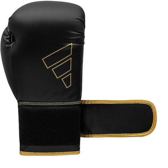 adidas Hybrid 80 Kids Boxing Gloves made of Synthetic Leather for Match Black/Gold