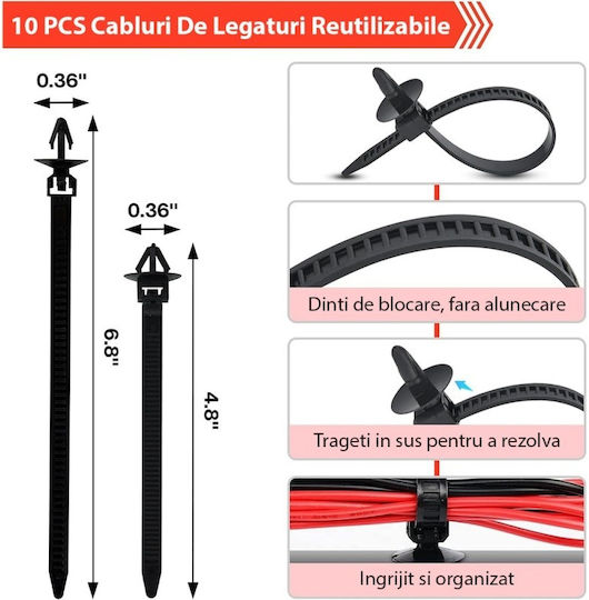 Set 680 Clipsuri Universale de Fixare Auto Kit de Reparare Cleme din Plastic 23 Dimensiuni de la 5 mm la 100 mm Uși Aripi Bare de Protecție Scuturi Multicolore