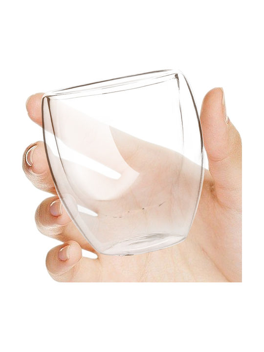Cheffinger Pair 250ml Double-wall Coffee Glasses Floating Effect Transparent