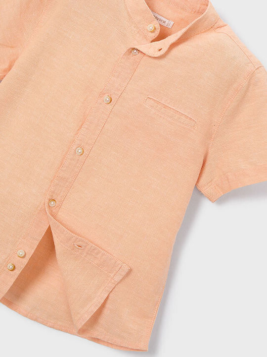 Kids Shirt Short Sleeve Linen Orange