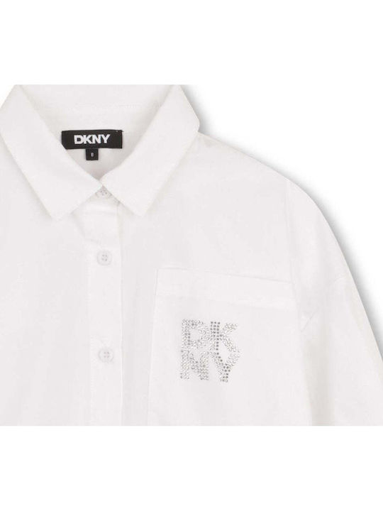 Kids One Color Shirt Long Sleeve White