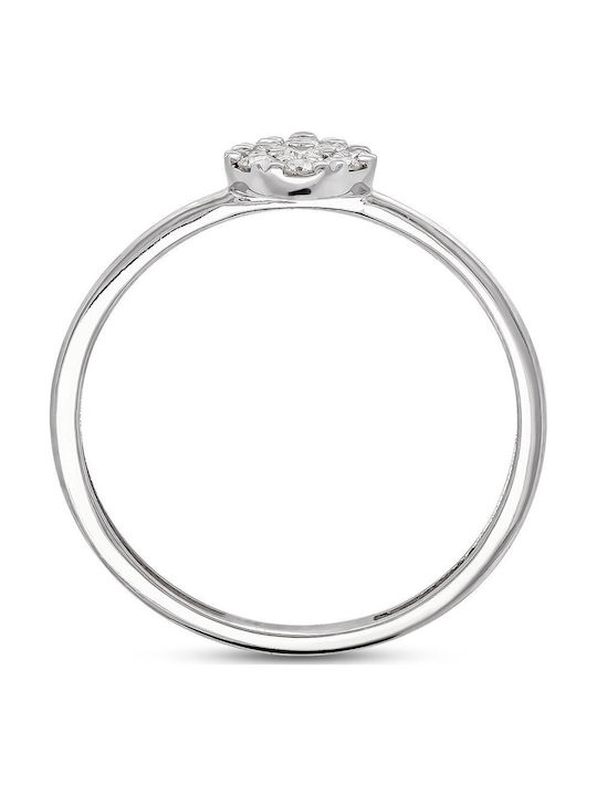 Diamond Group Μονόπετρο από Λευκόχρυσο 18Κ με Διαμάντι