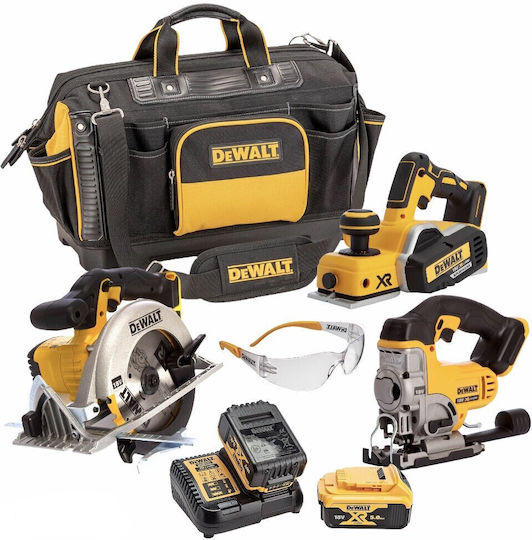 DEWALT Безжичен Набор Инструменти За Дървообработка С Пъзел, Циркулярен Трион И Ренде Набор Инструменти На Батерии С Пъзел, Циркулярен Трион И Ренде
