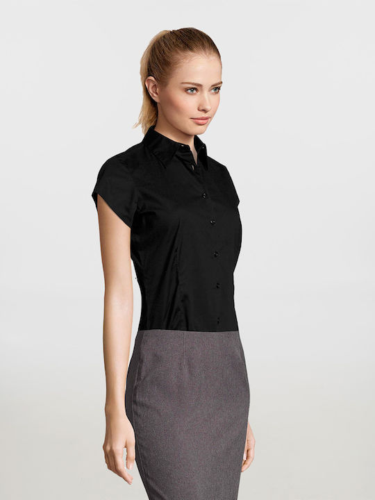 Excess Women's Monochrome Short Sleeve Shirt Black