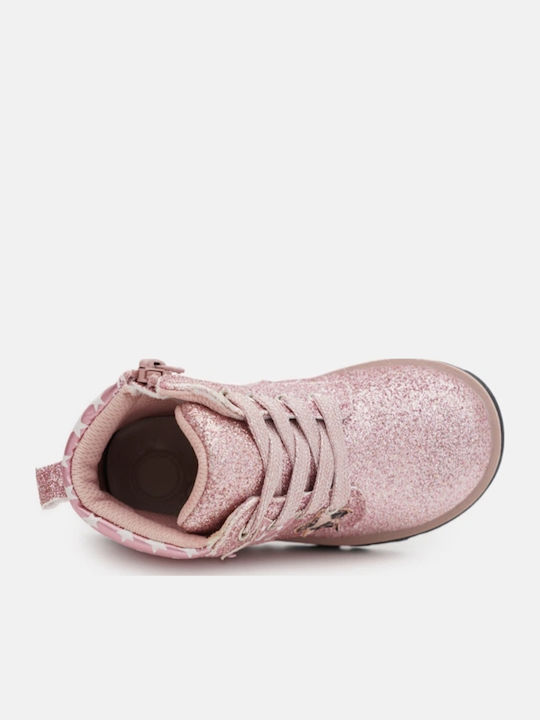Kids Boots with Laces Pink