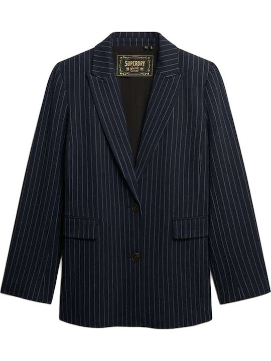 Superdry Blazer pentru femei Sacou Albastru